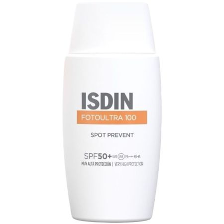 Isdin Fotoultra 100 Spot Prevent Spf 50+ Protector solar facial de textura fluida y rápida absorción previene manchas solares 50 ml
