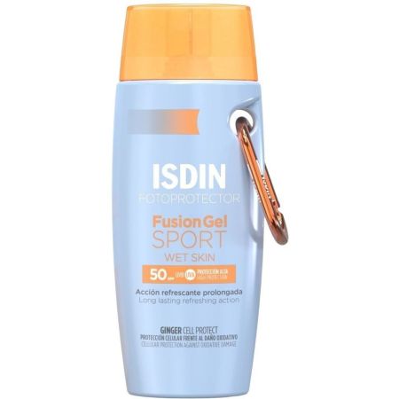 Isdin Fotoprotector Fusion Gel Sport Pf 50 Protector solar corporal de textura ultraligera protege sin dejar residuo graso para acabado invisible 100 ml