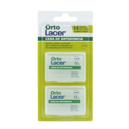 Lacer Orto Cera De Ortodoncia Duplo Formato Ahorro Cera de ortodoncia alivia y previene rozaduras causadas por aparatos de ortodoncia 2x7 uds