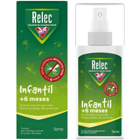 Relec Infantil +6 Meses Repelente De Mosquitos Spray Repelente corporal antimosquitos para los más pequeños ofrece hasta 6 horas de protección 100 ml