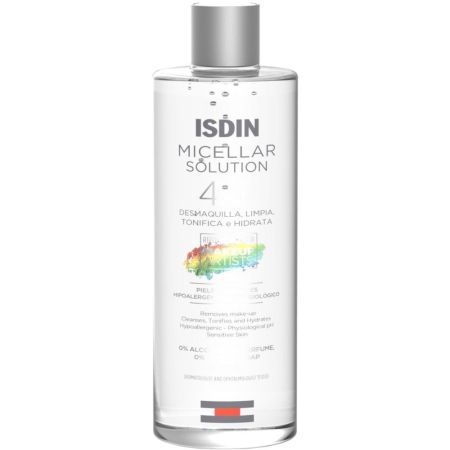 Isdin Micellar Solution 4 In 1 Agua micelar piel desmaquillada hidratada tonificada e hidratada