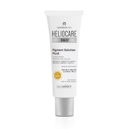 Heliocare 360º Pigment Solution Fluid Protector Solar Spf 50+ Protector solar facial resistente al agua previene y corrige hiperpigmentaciones y manchas solares 50 ml