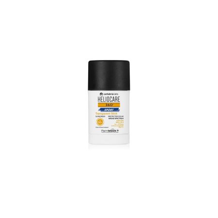 Heliocare 360º Sport Transparent Stick Protector Solar Spf 50+ Protector solar resistente al agua y al sudor para los amantes del deporte al aire libre 25 gr
