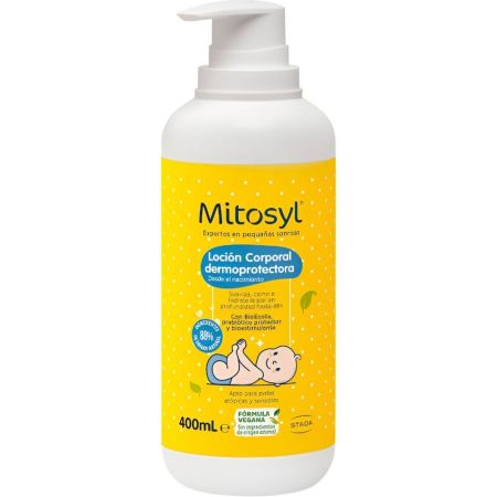 Mitosyl Dermoprotectora Loción Corporal Loción corporal con fórmula vegana suaviza calma e hidrata la piel en profundidad hasta 48 horas 400 ml