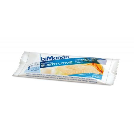 Bimanan Barrita Sustitutive Sabor Yogur Complemento Alimenticio Complemento alimenticio ayuda a la bajada de peso rico en proteínas y fibra 1 ud