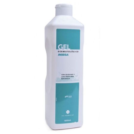 Inibsa Gel Dermatológico Gel de ducha dermatológico hidratante  piel más suave y lisa con colágeno 1000 ml