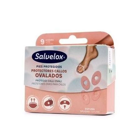 Salvelox Ovalados Protectores Callos Protectores ovalados de espuma para callos alivian instantáneamente el dolor 9 uds