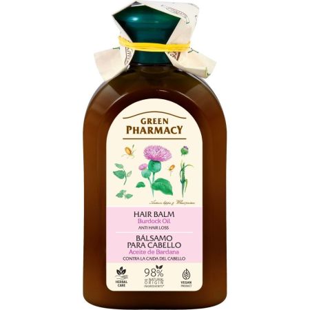 Green Pharmacy Bardana Y Proteínas De Trigo Acondicionador Acondicionador vegano hidrata fortalece y nutre ideal para cabello débil y quebradizo 300 ml