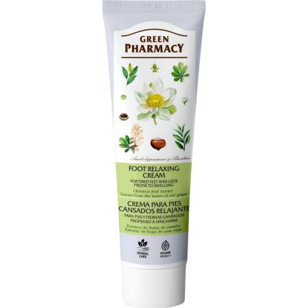 Green Pharmacy Crema Para Pies Cansados Relajante Crema de pies relajante elimina dolencias alivia inflamación y ardor mejorando la circulación 100 ml