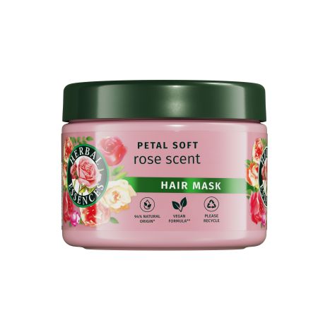 Herbal Essences Petal Soft Rose Scent Hair Mask Mascarilla vegana suavizante con aroma a rosas para pelo seco 500 ml