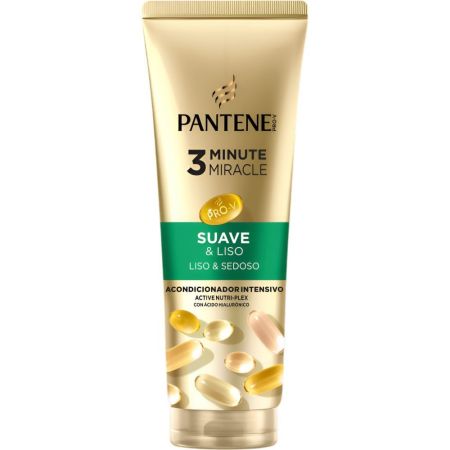 Pantene Pro-V Suave & Liso 3 Minute Acondicionador Intensivo Acondicionador intensivo resultado más fuerte y brillante en 3 minutos para cabello dañado 220 ml