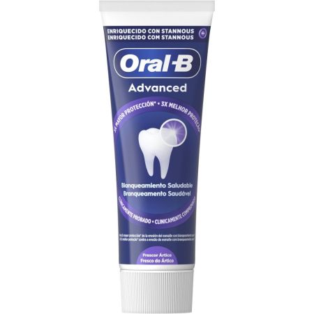 Oral-B Dentífrico Advanced Blanqueamiento Saludable Pasta de dientes blanqueadora elimina manchas superficiales y refresca el aliento 75 ml