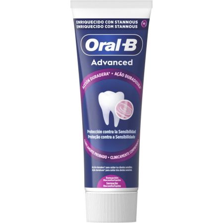 Oral-B Dentífrico Advanced Protección Contra La Sensibilidad Pasta de dientes antibacteriana alivia el dolor por hipersensibilidad y calma las encías 75 ml