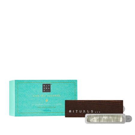 Rituals The Ritual Of Karma Car Perfume Lotus Holder + 2 Refills Ambientador para el coche perfumado con loto sagrado y té blanco 6 gr