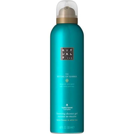 Rituals The Ritual Of Karma Foaming Shower Gel Gel de ducha en espuma suaviza la piel dejando un aroma a loto sagrado y té blanco 200 ml