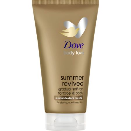 Dove Body Love Summer Revived Gradual Self-Tan For Face & Body Loción autobronceadora facial y corporal con activos hidratantes para bronceado uniforme y piel suave