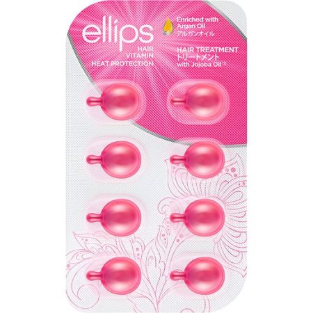 Ellips Hair Vitamin Heat Protection Hair Treatment Vitamina capilar con protección térmica y aceite de argán repara y protege para cabello dañado 8 uds